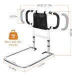Adjustable Bed Rails for Seniors with Storage Pocket