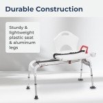 Drive Medical Folding Sliding Transfer Bench - White