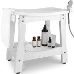 Y&M 2-Tier Waterproof Shower Bench with Storage