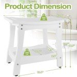 Y&M 2-Tier Waterproof Shower Bench with Storage
