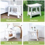 Y&M 2-Tier Waterproof Shower Bench with Storage