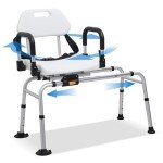 Sliding Shower Chair with Swivel Seat for Seniors