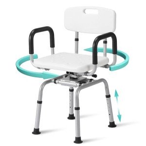 Careboda 360° Swivel Shower Chair with Armrests