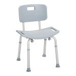 Safety Bath Bench with Backrest - Gray