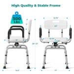 Careboda 360° Swivel Shower Chair with Armrests