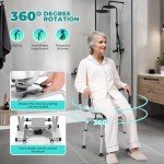 Careboda 360° Swivel Shower Chair with Armrests