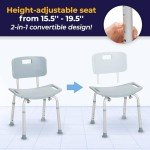 Safety Bath Bench with Backrest - Gray