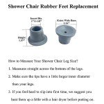 Heavy Duty Rubber Tips for Shower Chairs - 4 Pack
