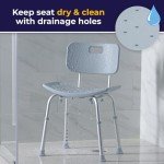 Safety Bath Bench with Backrest - Gray