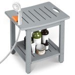 Shower Bench with Storage and Handle