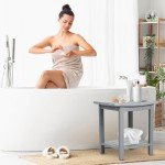 Shower Bench with Storage and Handle