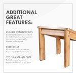 Deluxe Bamboo Shower Seat Bench with Storage Shelf