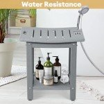 Shower Bench with Storage and Handle