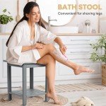 Shower Bench with Storage and Handle