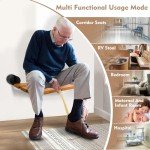 20" Wall-Mounted Foldable Teak Shower Seat