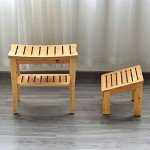 Deluxe Bamboo Shower Seat Bench with Storage Shelf