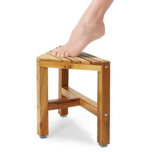 Teak Shower Stool and Corner Bench for Bathrooms