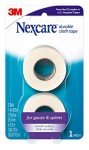 Nexcare Durable Cloth Tape, Woven Tape, Securely Holds Bulky Wound Dressing - 1 In x 10 Yds, 2 Rolls of Tape