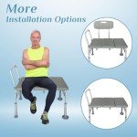 Winado Bath Transfer Bench with Backrest and Armrests