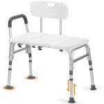 Compact Tub Transfer Bench with Backrest and Armrest