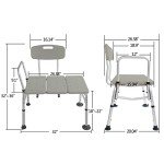 Winado Bath Transfer Bench with Backrest and Armrests