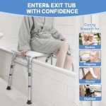 Compact Tub Transfer Bench with Backrest and Armrest