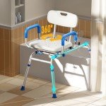 Bluelog Extra-Wide Swivel Shower Chair for Seniors