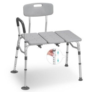 Adjustable Transfer Bench and Shower Chair for Seniors