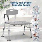 Adjustable Transfer Bench and Shower Chair for Seniors