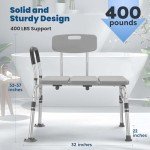 Adjustable Transfer Bench and Shower Chair for Seniors