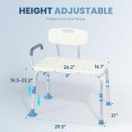 OasisSpace Heavy-Duty Tub Transfer Bench for Seniors