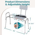 WAYES Adjustable Bath and Shower Transfer Bench