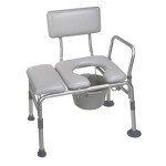 Drive Medical Transfer Bench Commode Chair with Padded Seat