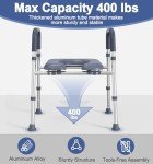 HOMLAND Toilet Seat Riser for Seniors, Raised Toilet Seat with Handles & Padded Seat, Adjustable Height & Width, 400lb Handicap Elevated Toilet Seat for Elderly, Pregnant, Bathroom, Fit Any Toilet