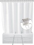 White Split Shower Curtain for Bath Transfer Benches
