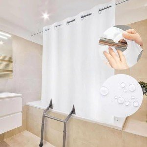 Bathtub Transfer Bench Curtain, 180 cm, White