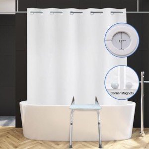 YISURE Split Shower Curtain for Bath Transfers