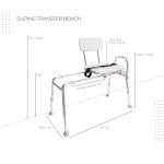 Height Adjustable Sliding Transfer Bench & Shower Chair