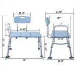 Winado Bath Transfer Bench with Back and Armrests