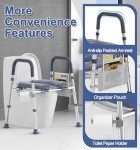 HOMLAND Toilet Seat Riser for Seniors, Raised Toilet Seat with Handles & Padded Seat, Adjustable Height & Width, 400lb Handicap Elevated Toilet Seat for Elderly, Pregnant, Bathroom, Fit Any Toilet