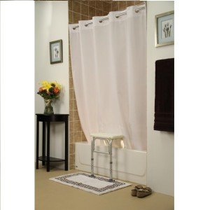 Simplicity Transfer Bench with Shower Curtain - White