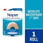 Nexcare Absolute Waterproof Tape, Flexible Foam Medical Tape, Secures Dressing and Keeps Wounds Dry - 1 In x 5 Yds, 1 Roll of Tape