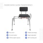 Eagle Health Adjustable Padded Shower Transfer Bench