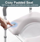 Raised Toilet Seat with Handles, 500lb Toilet Seat Riser for Seniors with Bedpan, Adjustable Height & Width, Handicap Elevated Toilet Seat for Elderly, Bedside, Bathroom, Fit Any Toilet