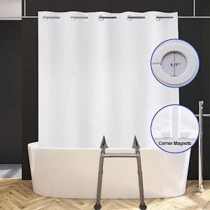 YISURE Split Shower Curtain for Transfer Benches