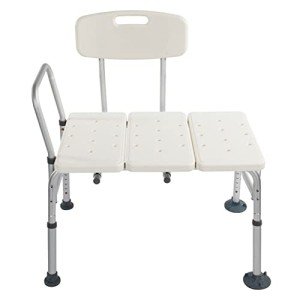 Ymlpre Adjustable Bathtub Transfer Bench with Back