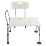 Ymlpre Adjustable Bathtub Transfer Bench with Back