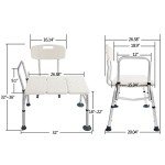 Ymlpre Adjustable Bathtub Transfer Bench with Back