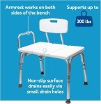 Carex Adjustable Shower Bench for Seniors & Disabled