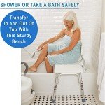 Ymlpre Adjustable Bathtub Transfer Bench with Back